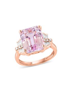 商品Kunzite & Diamond Ring in 14K Rose Gold - 100% Exclusive图片