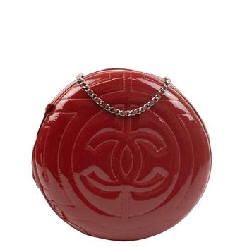 香奈儿122单肩包, [二手商品] Chanel | Chanel Red Round Patent Leather Shoulder Bag商品图片 9折