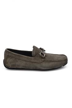Salvatore Ferragamo | Luxury Shoes For Men   Salvatore Ferragamo Driver Gancini Loafers In Grey Suede商品图片,9折