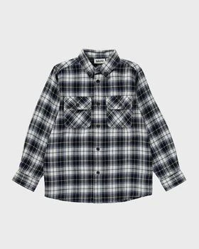 推荐Boy's Rozzy Check-Print Button Up Shirt, Size 7-12商品
