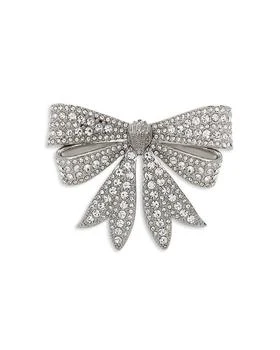 Kurt Geiger | Pavé Eagle Head Bow Pin in Rhodium Plated,商家Bloomingdale's,价格¥841