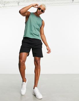 商品ASOS | ASOS DESIGN relaxed baseball vest in green with contrast taping,商家ASOS,价格¥139图片