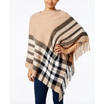 Fraas | Women's Plaid Brushed Poncho Sweater, Created for Macy's,商家Macy's,价格¥346