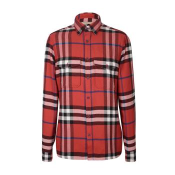 Burberry | Burberry 博柏利 男士格纹全棉长袖衬衫红色 3942164商品图片,满$150享9.5折, 满折
