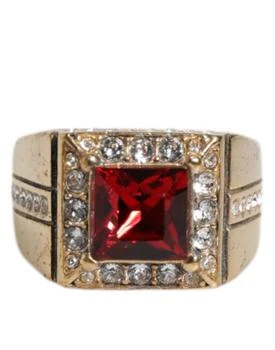 Dolce & Gabbana | Dolce & Gabbana Gold Tone Sterling Silver 925 Crystals Ring,商家Siebentaschen,价格¥2836