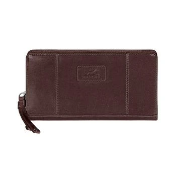 Mancini Leather Goods | Casablanca Collection RFID Secure Ladies Zippered Clutch Wallet 