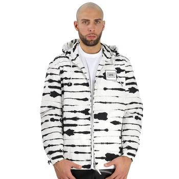 推荐Men's Watercolour Print Logo Applique Hooded Jacket商品