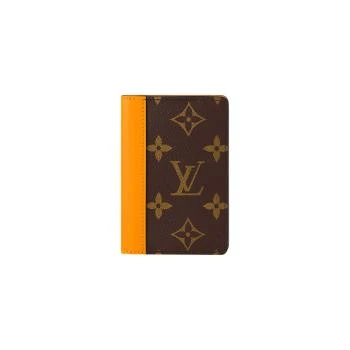 Louis Vuitton | 【预售十天】路易威登 23新款 男士棕色/橙黄色交织字母帆布配皮卡片收纳包 M82547 8折×额外9.8折, 包邮包税, 额外九八折