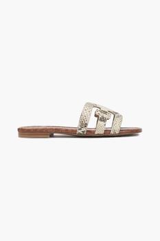 sam edelman bay, Sam Edelman | Bay cutout snake-effect leather slides商品图片 6折