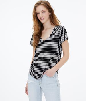 Aeropostale | Aeropostale Women's Seriously Soft Striped V-Neck Tee商品图片,1.7折