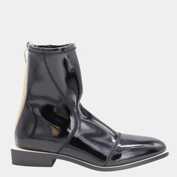 [二手商品] Fendi | Fendi Black Nylon FFrame Square Toe Ankle Boots Size EU 39商品图片,8.1折