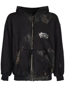 巴黎世家卫衣价格, Balenciaga | Vintage Effect Cotton Sweatshirt Hoodie商品图片 