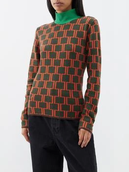 推荐Geometric-jacquard cotton-blend sweater商品