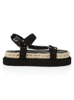 Women's Noa Croc-Embossed Leather Platform Sport Sandals product img