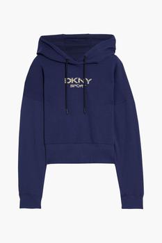 DKNY | Printed cotton-blend fleece hoodie商品图片,3折