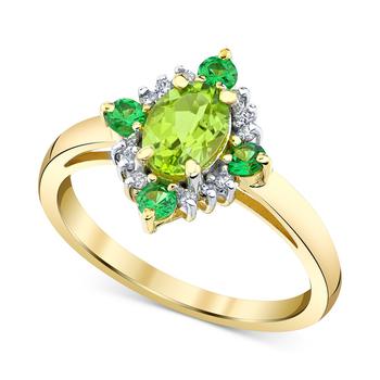 商品Macy's | Multi-Gemstone (1-1/3 ct. tw ) & Diamond (1/10 ct. t.w. ) Ring in 10k Gold,商家Macy's,价格¥6599图片
