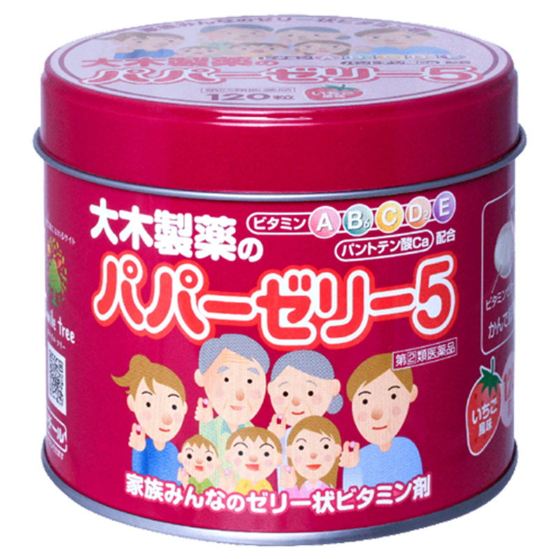 商品日本 大木 儿童复合维生素软糖草莓味红瓶120粒 图片