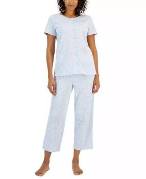 Charter Club | Women's 2-Pc. Cotton Printed Cropped Pajamas Set, Created for Macy's,商家Macy's,价格¥149