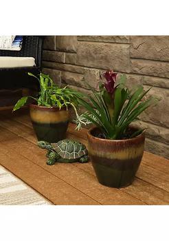 商品Sunnydaze Decor | Sunnydaze Resort Ceramic Indoor/Outdoor Planter - Forest Lake Green - 8-Inch - Set of 2,商家Belk,价格¥585图片