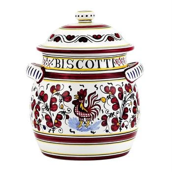 Artistica - Deruta of Italy | Orvieto Red Rooster: Traditional Biscotti Jar,商家Verishop,价格¥1763