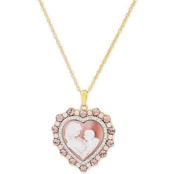 Macy's | Mother of Pearl (8mm) Cameo Heart 18" Pendant Necklace in 18k Rose Gold over Sterling Silver,商家Macy's,价格¥786