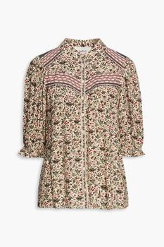 商品ba&sh | Mel gathered floral-print crepe blouse,商家THE OUTNET US,价格¥702图片