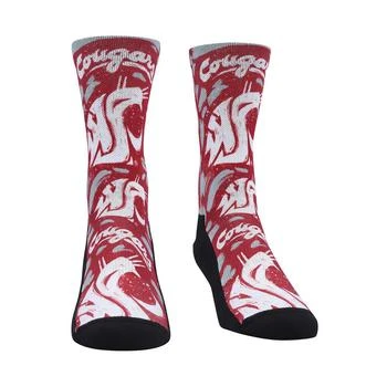 推荐Men's and Women's Socks Washington State Cougars Allover Logo and Paint Crew Socks商品