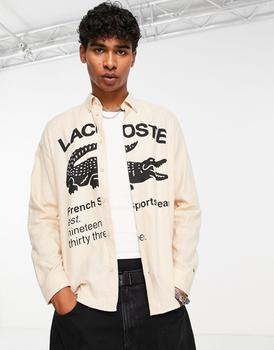 Lacoste | Lacoste printed long sleeve shirt in beige商品图片,8折×额外9.5折, 额外九五折