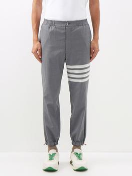 Thom Browne | Four-bar drawstring wool track pants商品图片,