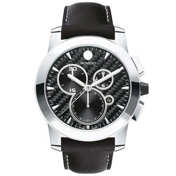 推荐Movado Men's Chronograph Watch - Vizio Carbon Fiber Black Dial Rubber Strap | 0607379商品