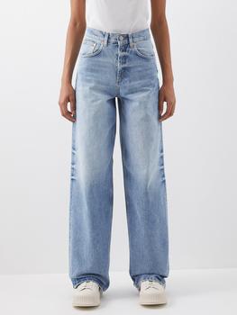 推荐90s organic-cotton high-waisted wide-leg jeans商品