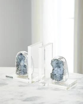 John Richard | Silver Geode Bookends, Set of 2,商家Neiman Marcus,价格¥4826