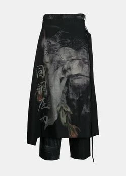 推荐Yohji Yamamoto Black Overlapping-Panel Trousers商品