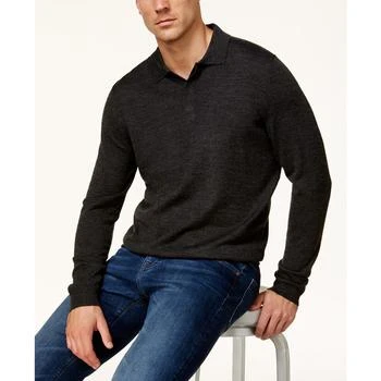 推荐Men's Merino Wool Blend Polo Sweater, Created for Macy's商品