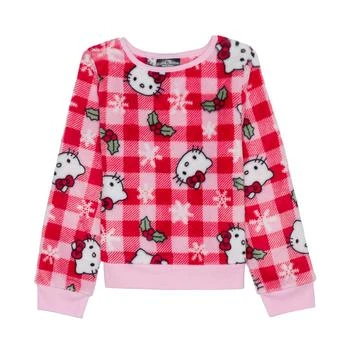 Hello Kitty | Toddler Girls Xmas Plaid Long Sleeve Plush Pullover Sweatshirt,商家Macy's,价格¥57
