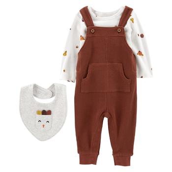 商品Baby Neutral Thanksgiving Jumper Outfit, T-shirt and Bib, 3-Piece Set图片