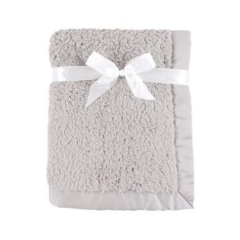 商品Hudson | Sherpa Blanket with Satin Binding, Gray, One Size,商家Macy's,价格¥134图片