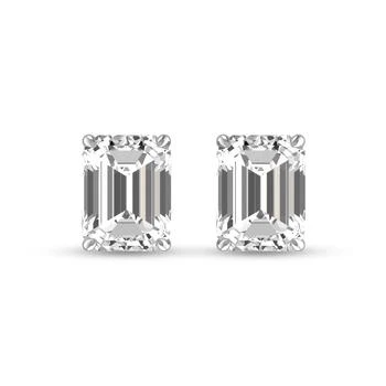 SSELECTS | Lab Grown 3/4 Carat Emerald Cut Solitaire Diamond Earrings In 14k White Gold,商家Premium Outlets,价格¥7979