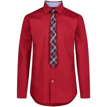 Tommy Hilfiger | Big Boys Long Sleeve Stretch Solid Poplin Shirt and Tie 8折