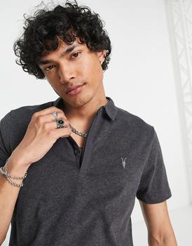推荐AllSaints Brace polo shirt in grey商品