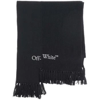 Off-White | Off-White Logo Embroidered Fringed Edge Scarf 6.6折, 独家减免邮费