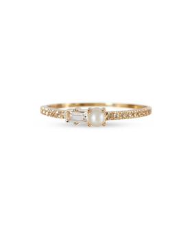 商品Apres Jewelry | 14K Yellow Gold Petite Paris White Topaz & Freshwater Pearl Ring,商家Bloomingdale's,价格¥3520图片