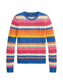 Ralph Lauren | Striped Cotton Cable-Knit Sweater 