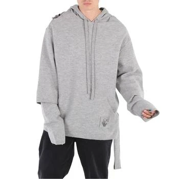 推荐Off-White Men's Medium Grey Easybreezy Logo Patch Hoodie, Size Medium商品