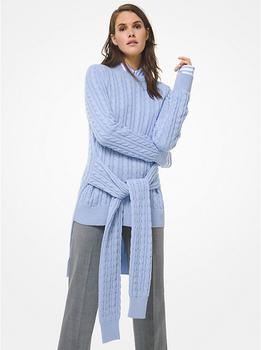 Michael Kors | Cable Cashmere Tie-Waist Sweater商品图片,3折