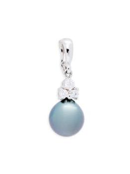 商品Tara Pearls | ​18K White Gold, 11-12MM Tahitian Pearl & Diamond Pendant,商家Saks OFF 5TH,价格¥5145图片