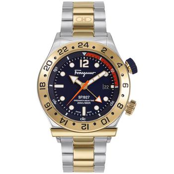 菲拉格慕手表, Salvatore Ferragamo | Men's Swiss 1927 GMT Two Tone Stainless Steel Bracelet Watch 44mm商品图片 