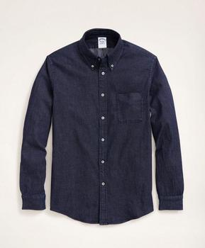 商品Regent Regular-Fit Japanese Stretch Denim Shirt,商家Brooks Brothers,价格¥935图片