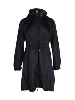 商品Moncler Drawcord Waist Hooded Rain Coat In Black Nylon图片