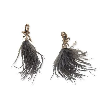 Lonna & Lilly | Gold-Tone Crystal Bow & Feather Linear Drop Earrings 独家减免邮费